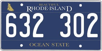 RI license plate 632302