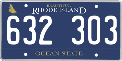 RI license plate 632303