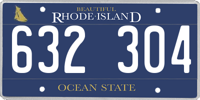 RI license plate 632304