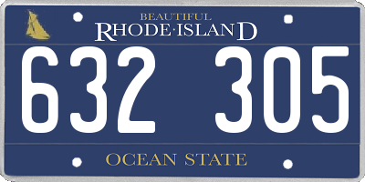 RI license plate 632305