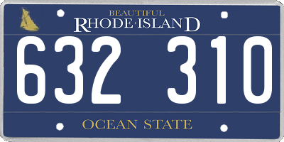 RI license plate 632310