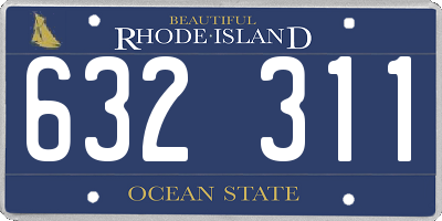 RI license plate 632311