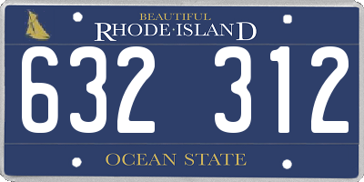 RI license plate 632312