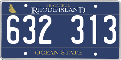 RI license plate 632313