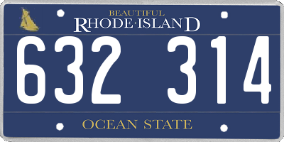 RI license plate 632314