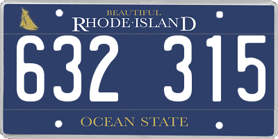 RI license plate 632315