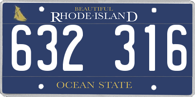 RI license plate 632316