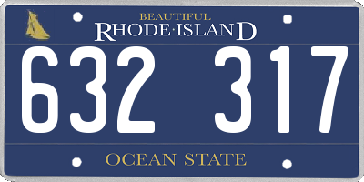 RI license plate 632317