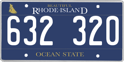 RI license plate 632320