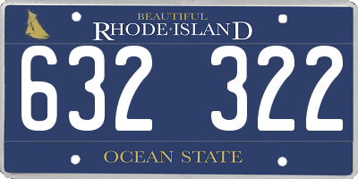 RI license plate 632322