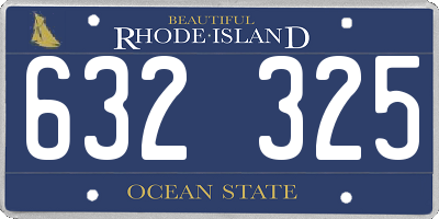 RI license plate 632325