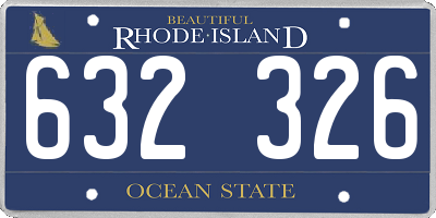 RI license plate 632326
