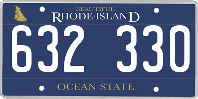 RI license plate 632330