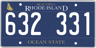 RI license plate 632331