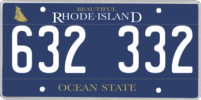 RI license plate 632332