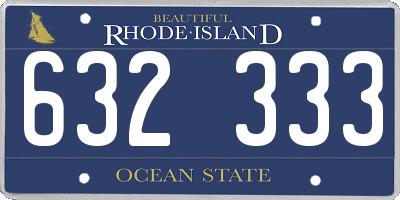RI license plate 632333