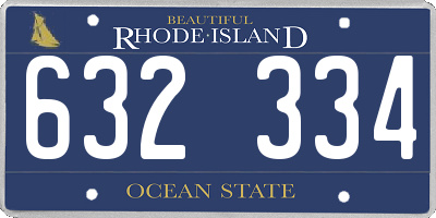 RI license plate 632334