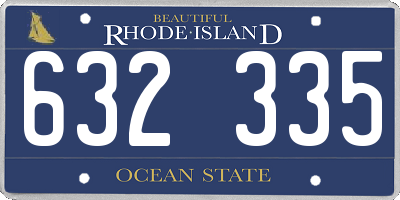RI license plate 632335