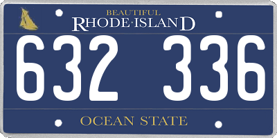 RI license plate 632336