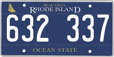 RI license plate 632337