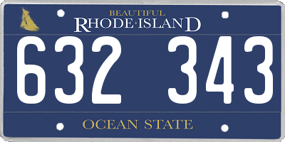 RI license plate 632343