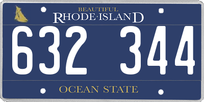 RI license plate 632344