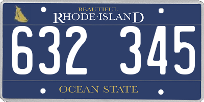 RI license plate 632345