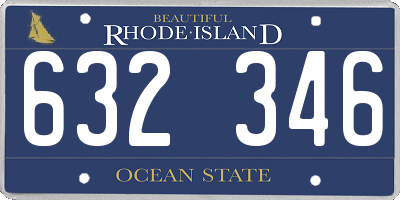 RI license plate 632346