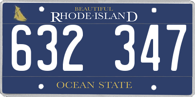 RI license plate 632347