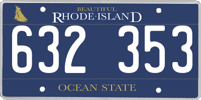 RI license plate 632353