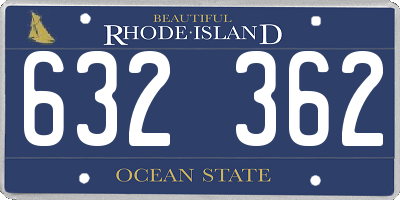 RI license plate 632362