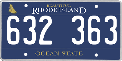 RI license plate 632363