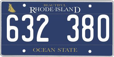RI license plate 632380