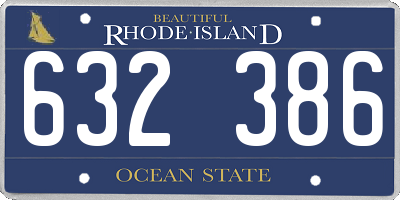 RI license plate 632386