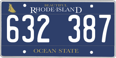 RI license plate 632387