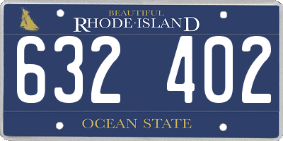 RI license plate 632402