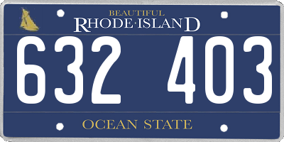 RI license plate 632403