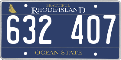 RI license plate 632407