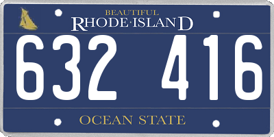 RI license plate 632416