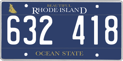RI license plate 632418