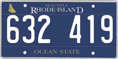 RI license plate 632419