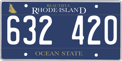 RI license plate 632420
