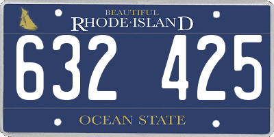 RI license plate 632425