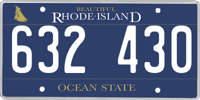 RI license plate 632430