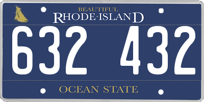 RI license plate 632432