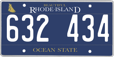 RI license plate 632434