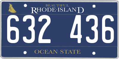 RI license plate 632436