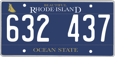 RI license plate 632437