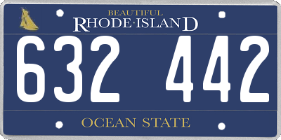 RI license plate 632442