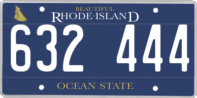 RI license plate 632444
